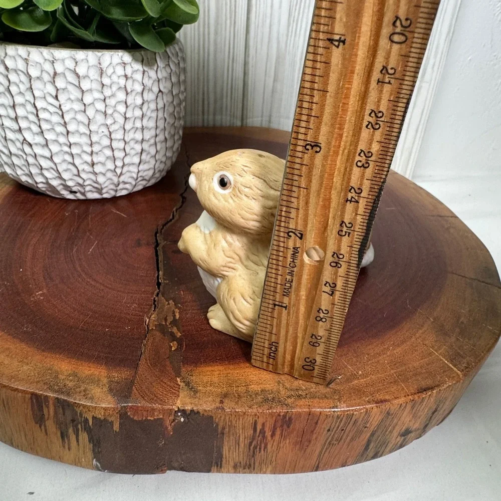 Vintage Ceramic Bunny Rabbit Salt and Pepper Shakers Set Tan White Easter Decor